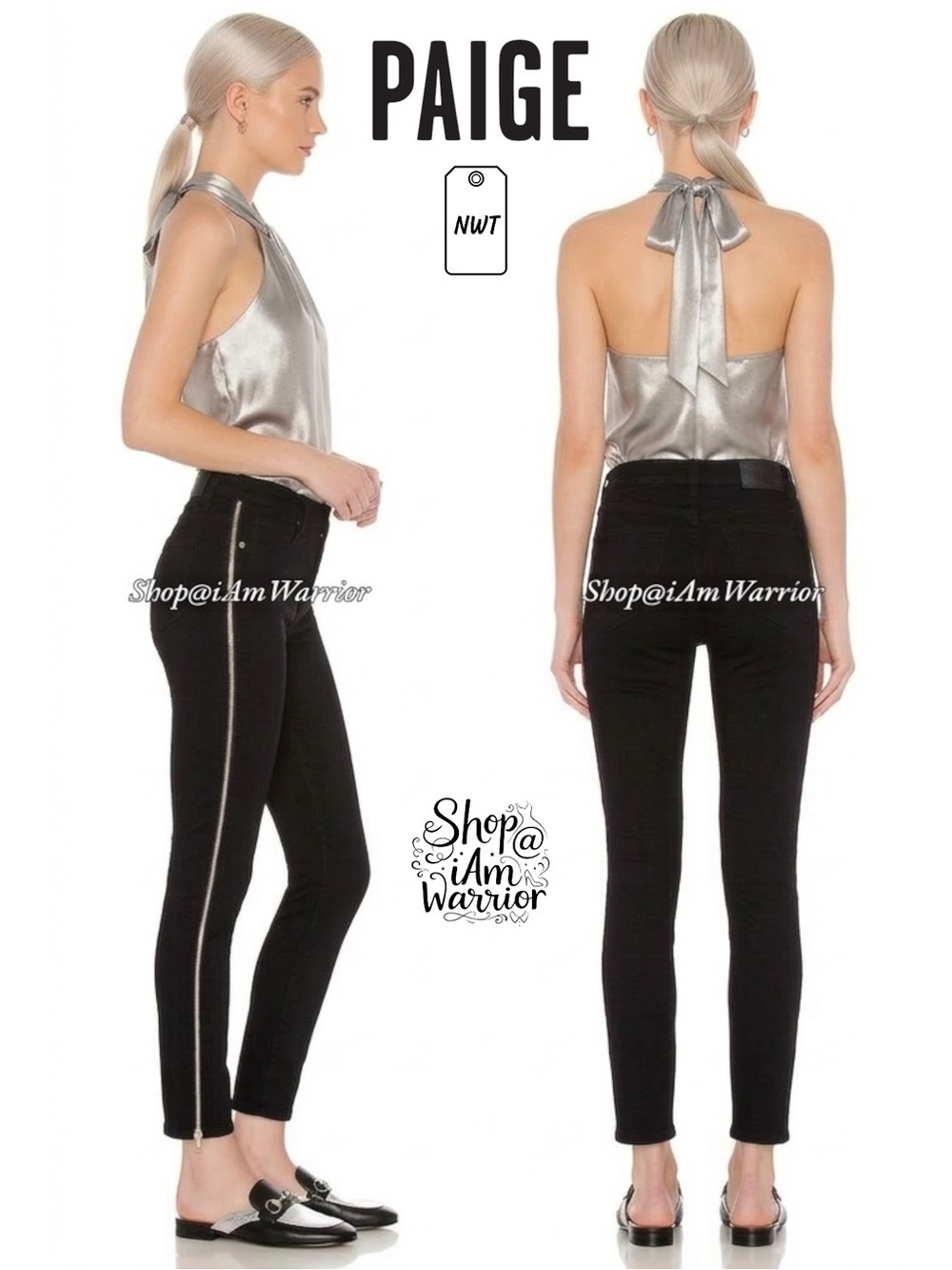 PAIGE NWT Margot Zipper Sided High Rise Skinny Ankle Jeans *shop@iamwarrior